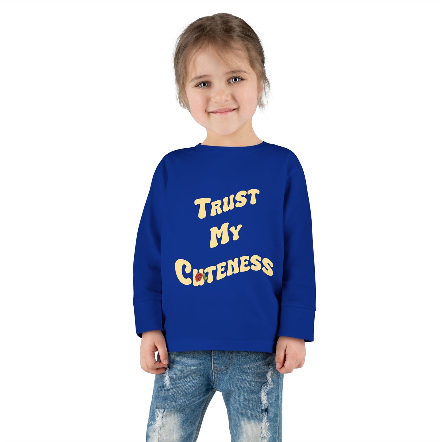Trust My Cuteness Toddler Girls Long Sleeve Tee