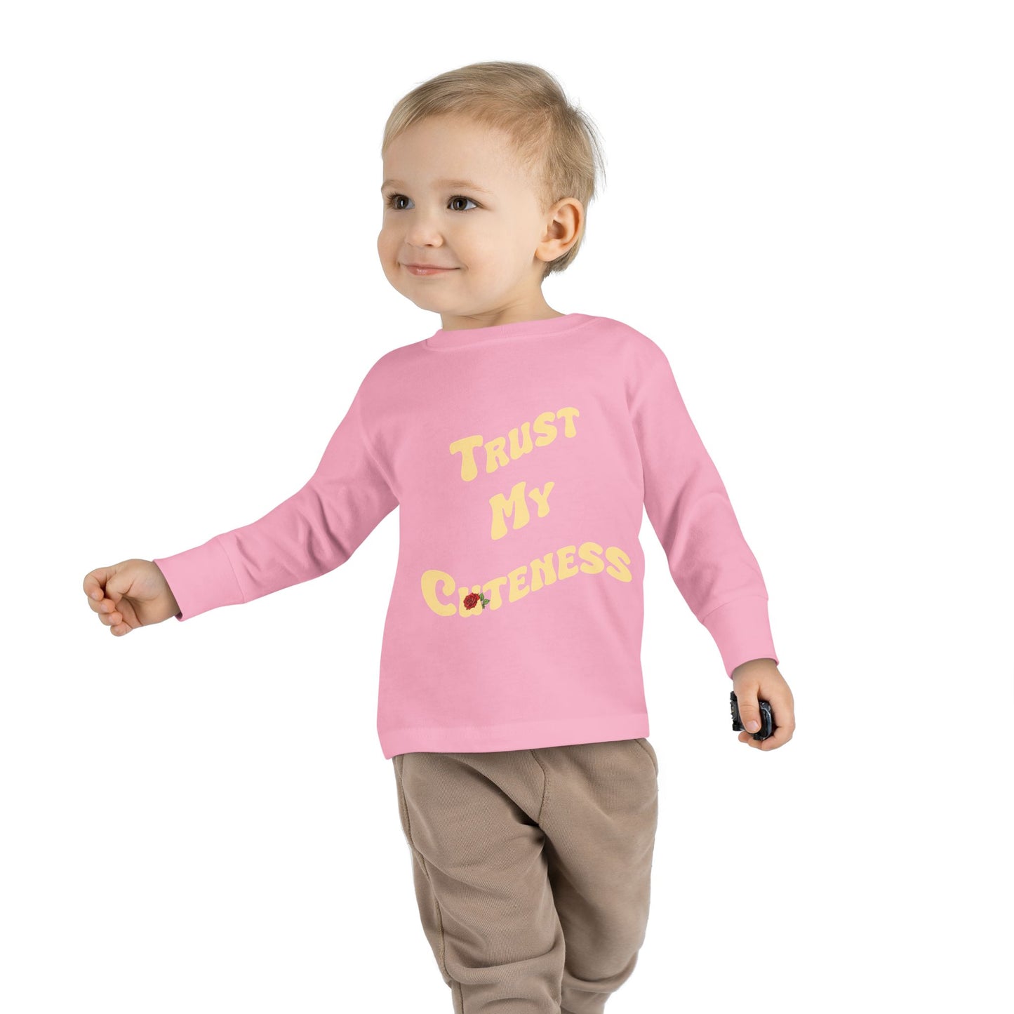 Trust My Cuteness Toddler Girls Long Sleeve Tee