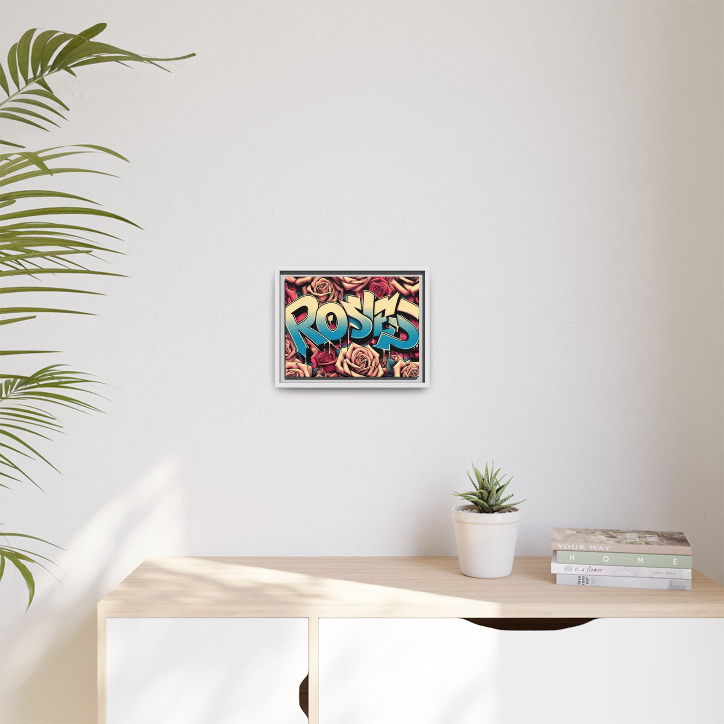 Roses Graffiti #27 Matte Canvas Framed