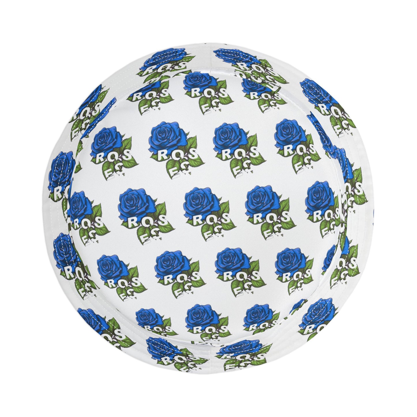 White Blue Roses All Over Print Bucket Hat
