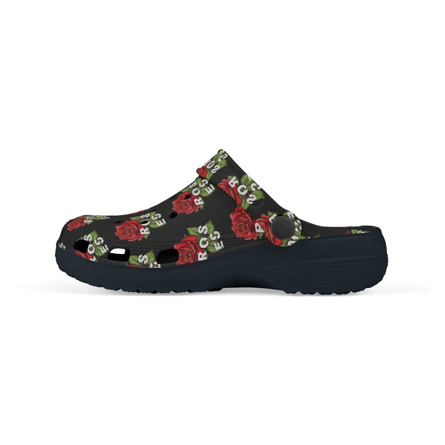 Black Red Roses Kid's Clogs