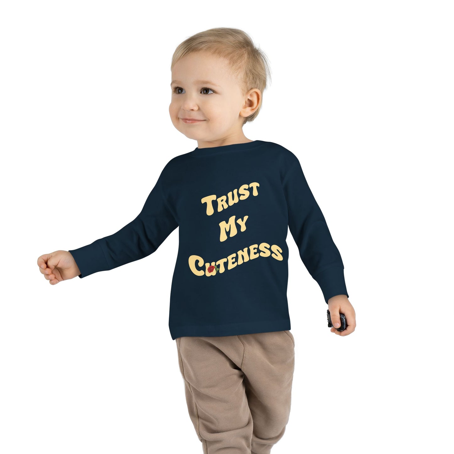Trust My Cuteness Toddler Girls Long Sleeve Tee