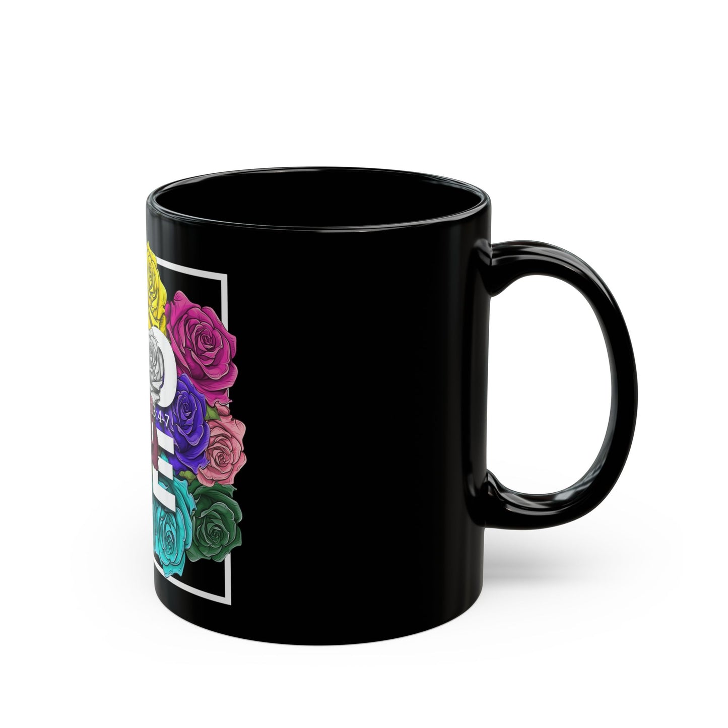 LOVE Roses Bouquet Black Mug