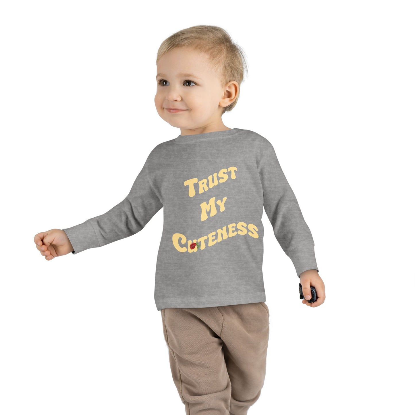 Trust My Cuteness Toddler Girls Long Sleeve Tee