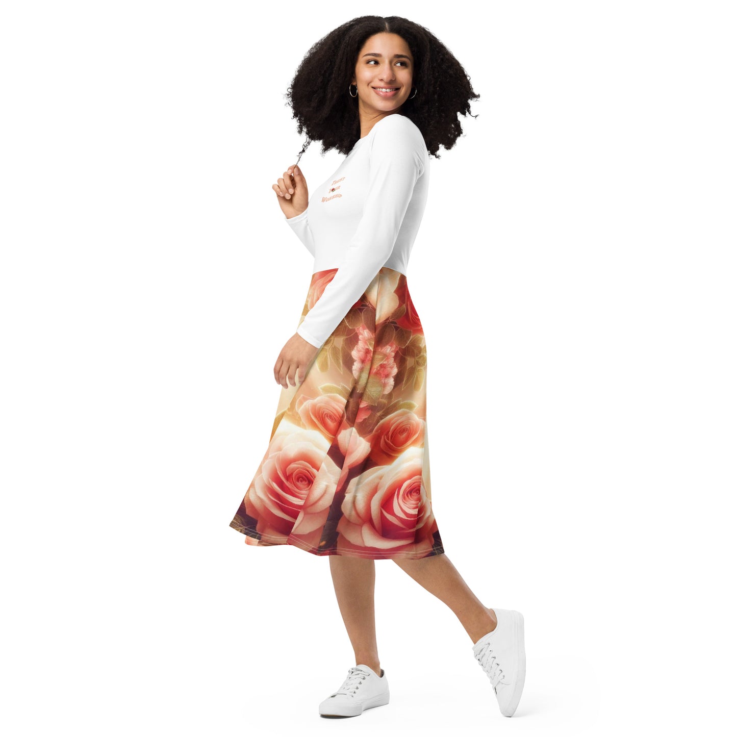 Roses Long Sleeve Sunshine Worship Dress