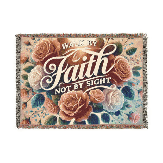 Walk By Faith Woven Blanket