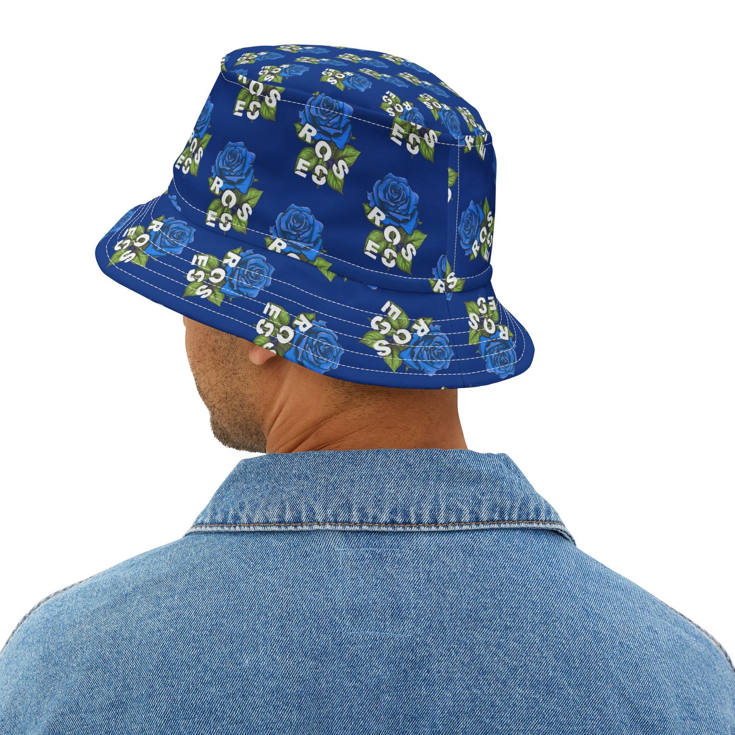 Blue Roses All Over Print Bucket Hat
