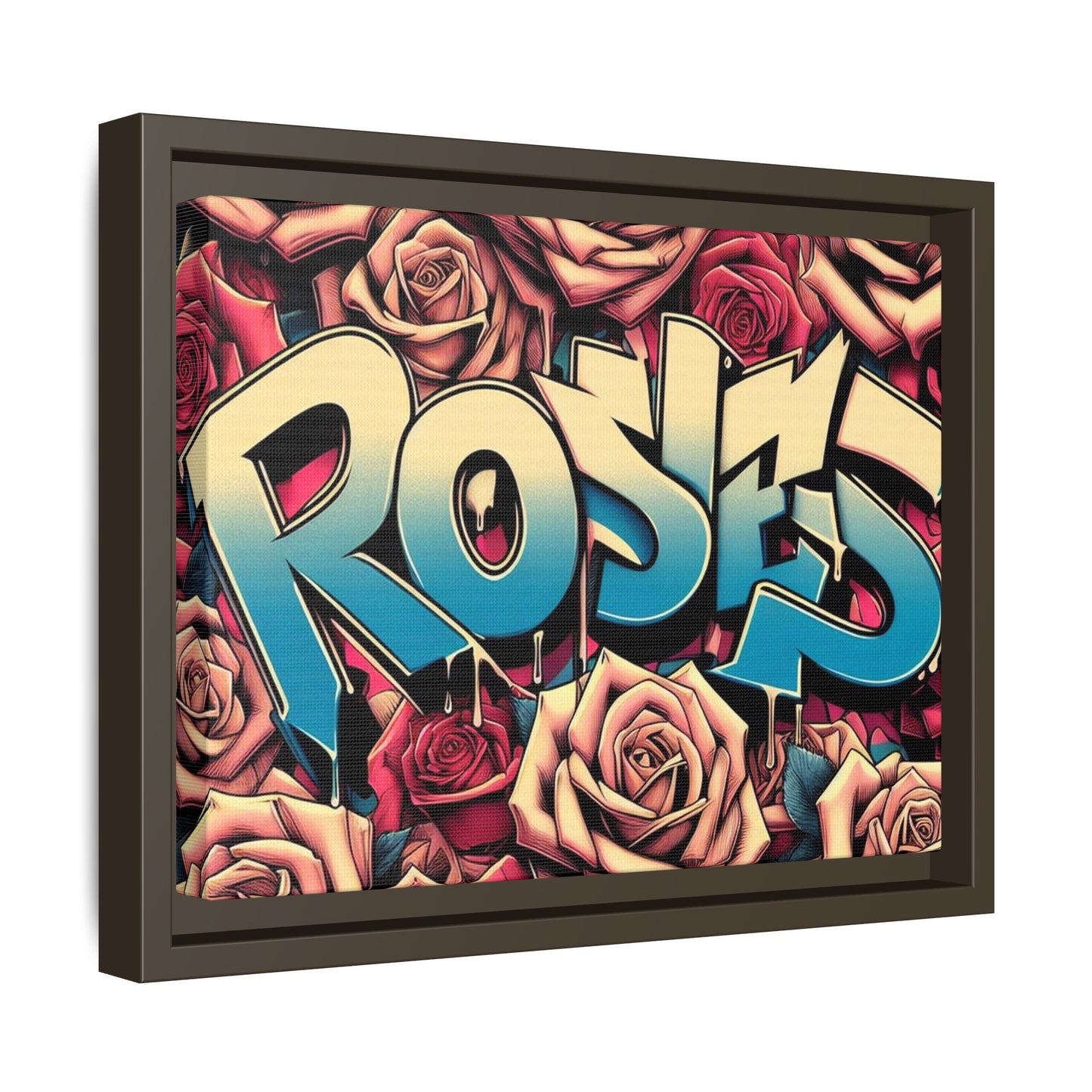 Roses Graffiti #27 Matte Canvas Framed