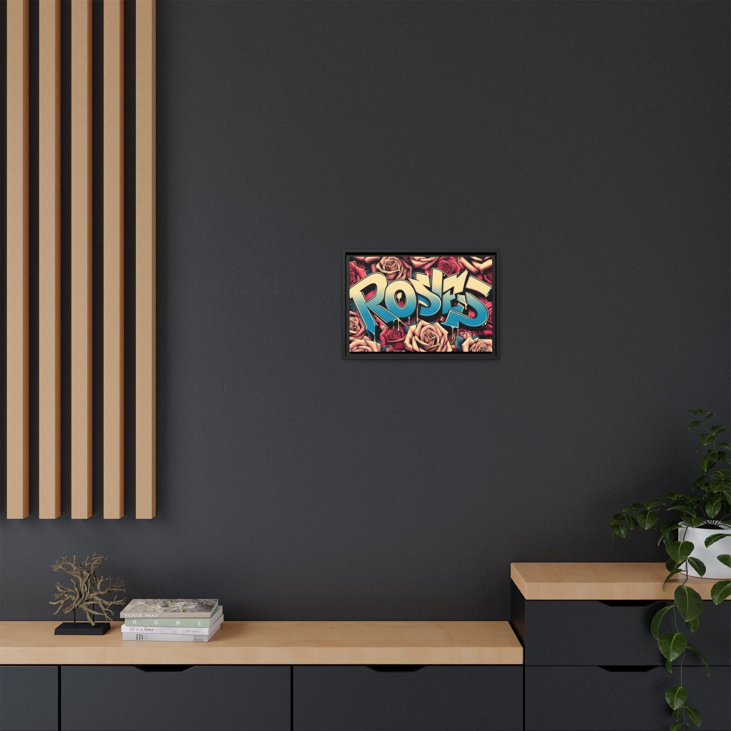 Roses Graffiti #27 Matte Canvas Framed