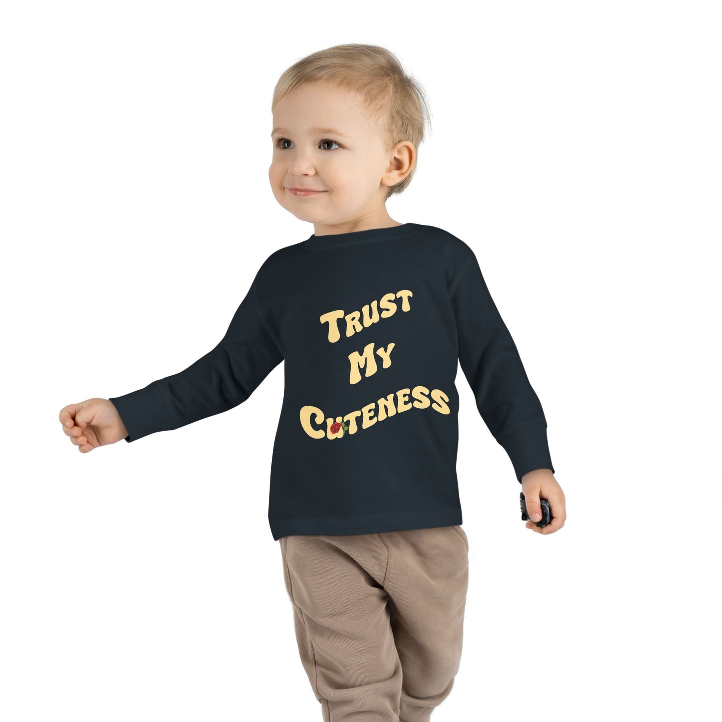 Trust My Cuteness Toddler Girls Long Sleeve Tee