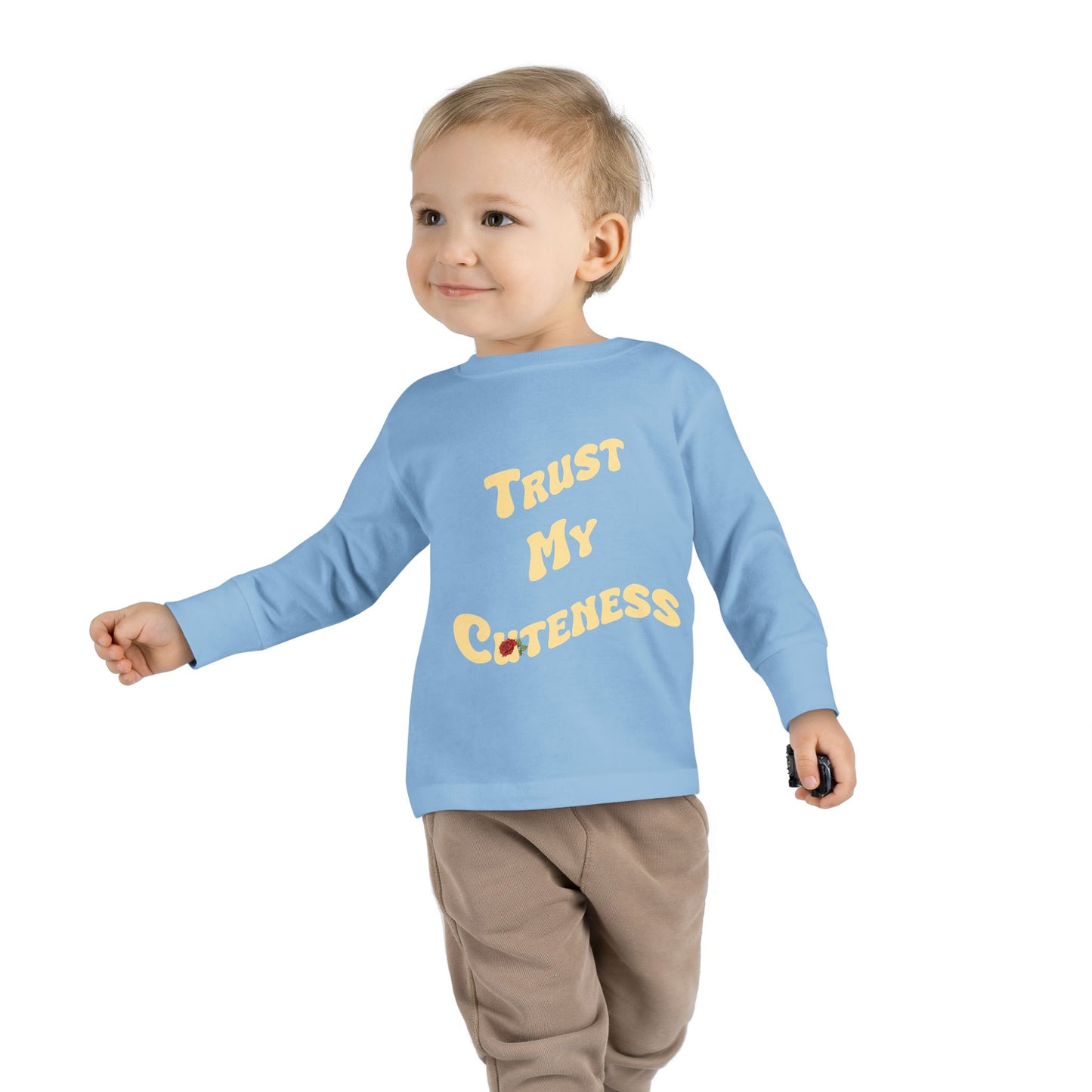 Trust My Cuteness Toddler Girls Long Sleeve Tee