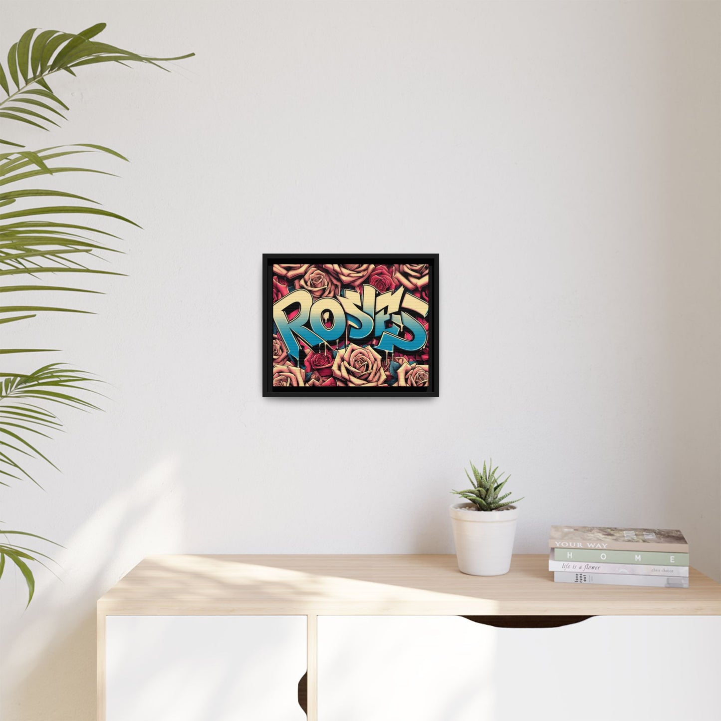 Roses Graffiti #27 Matte Canvas Framed