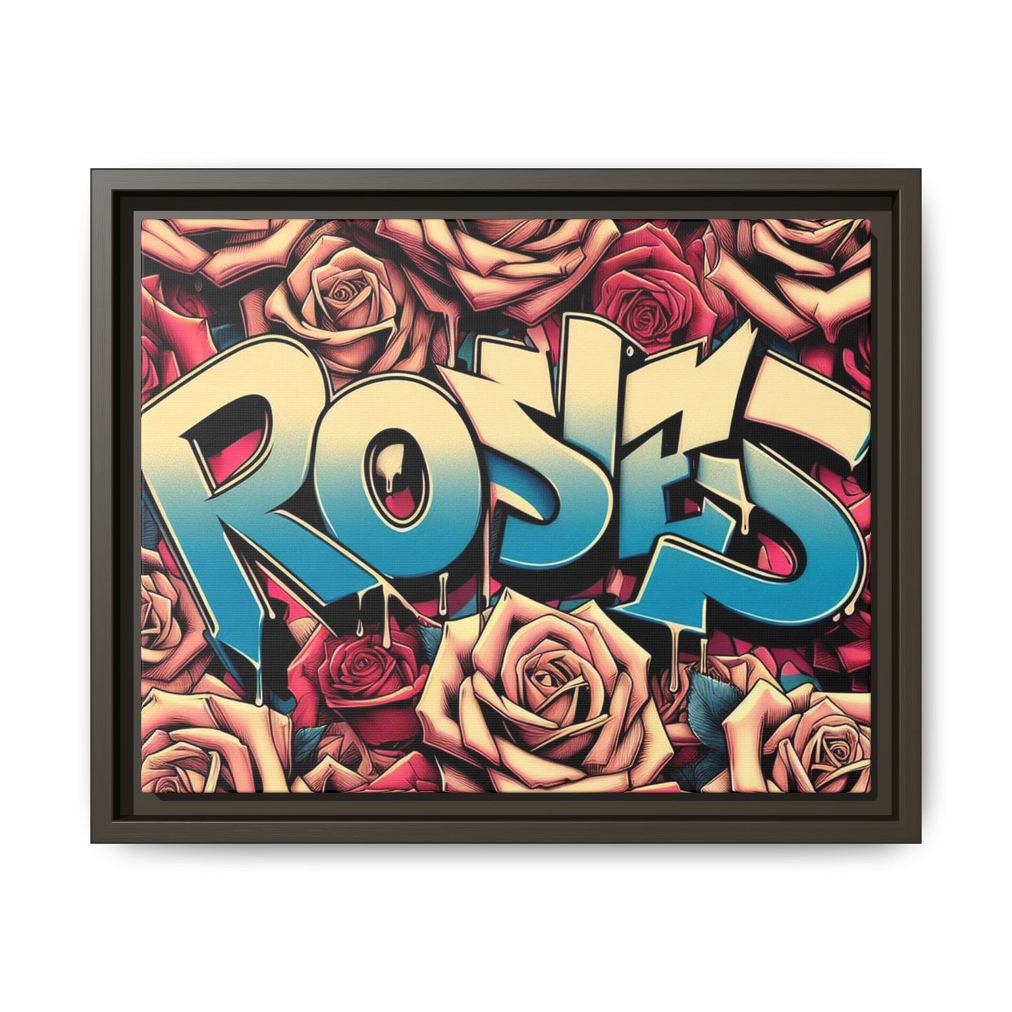 Roses Graffiti #27 Matte Canvas Framed