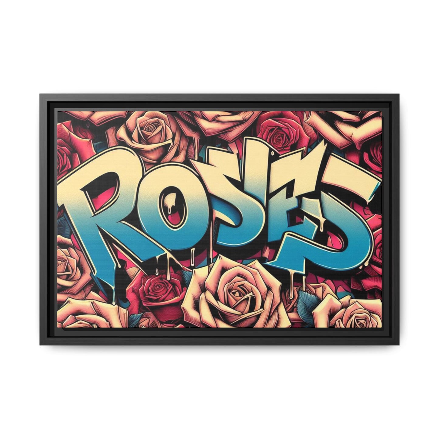 Roses Graffiti #27 Matte Canvas Framed