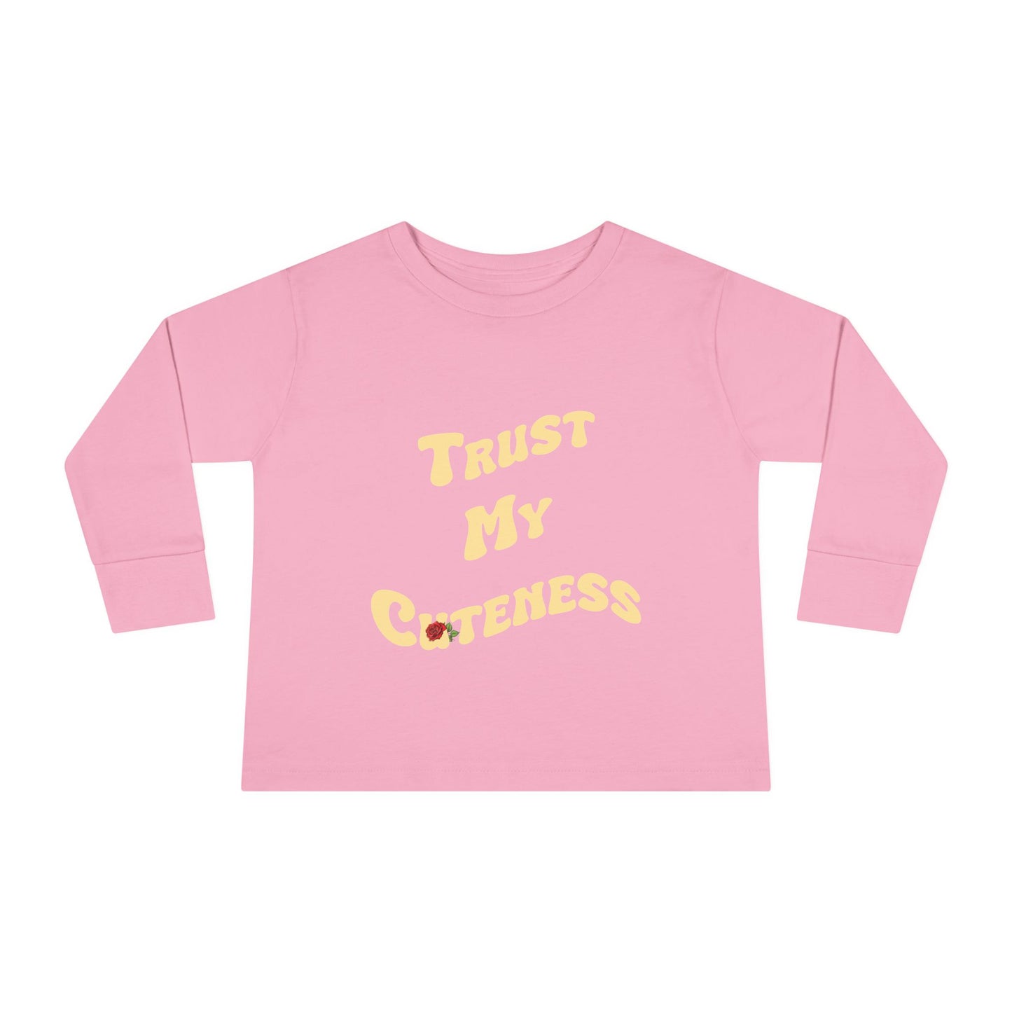 Trust My Cuteness Toddler Girls Long Sleeve Tee