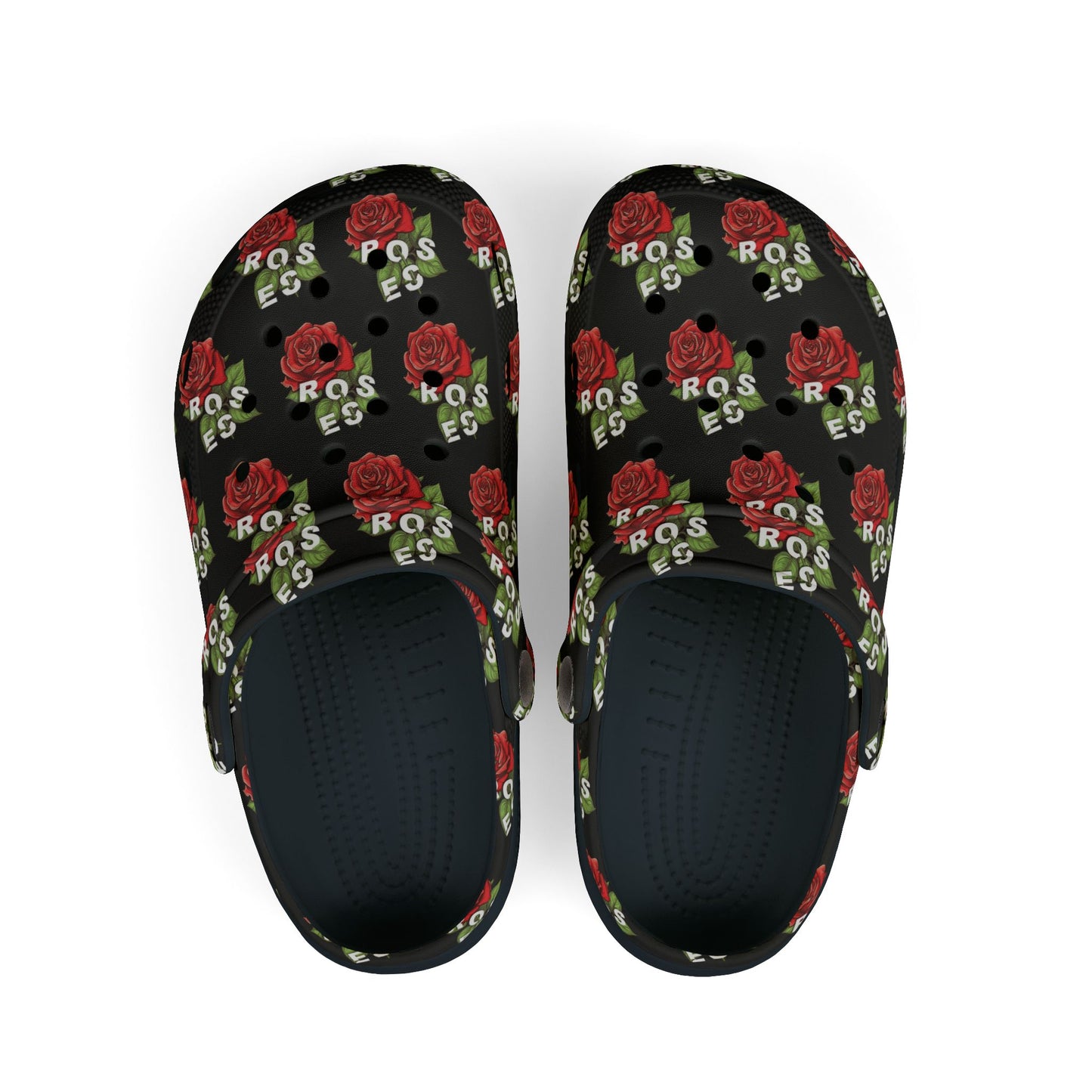 Black Red Roses Kid's  Clogs