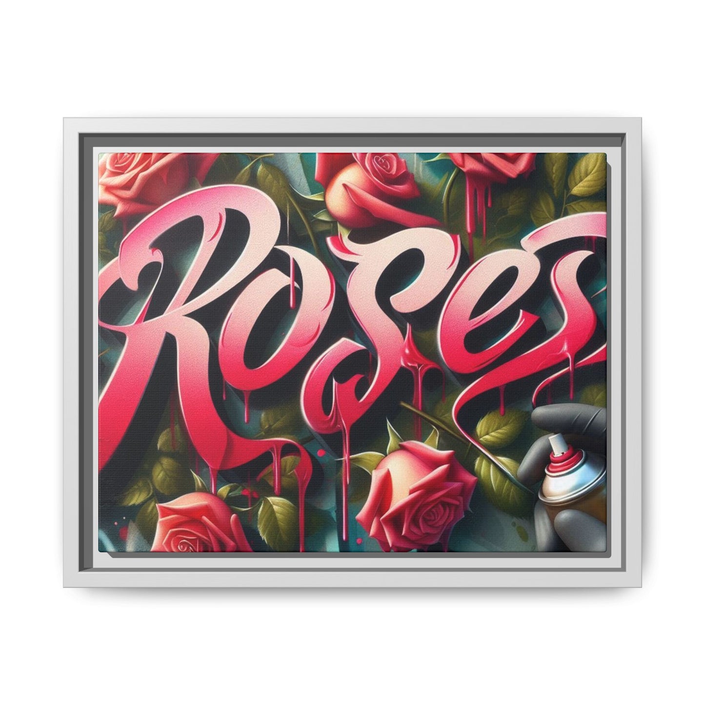 Roses Drip #26 Matte Canvas Framed