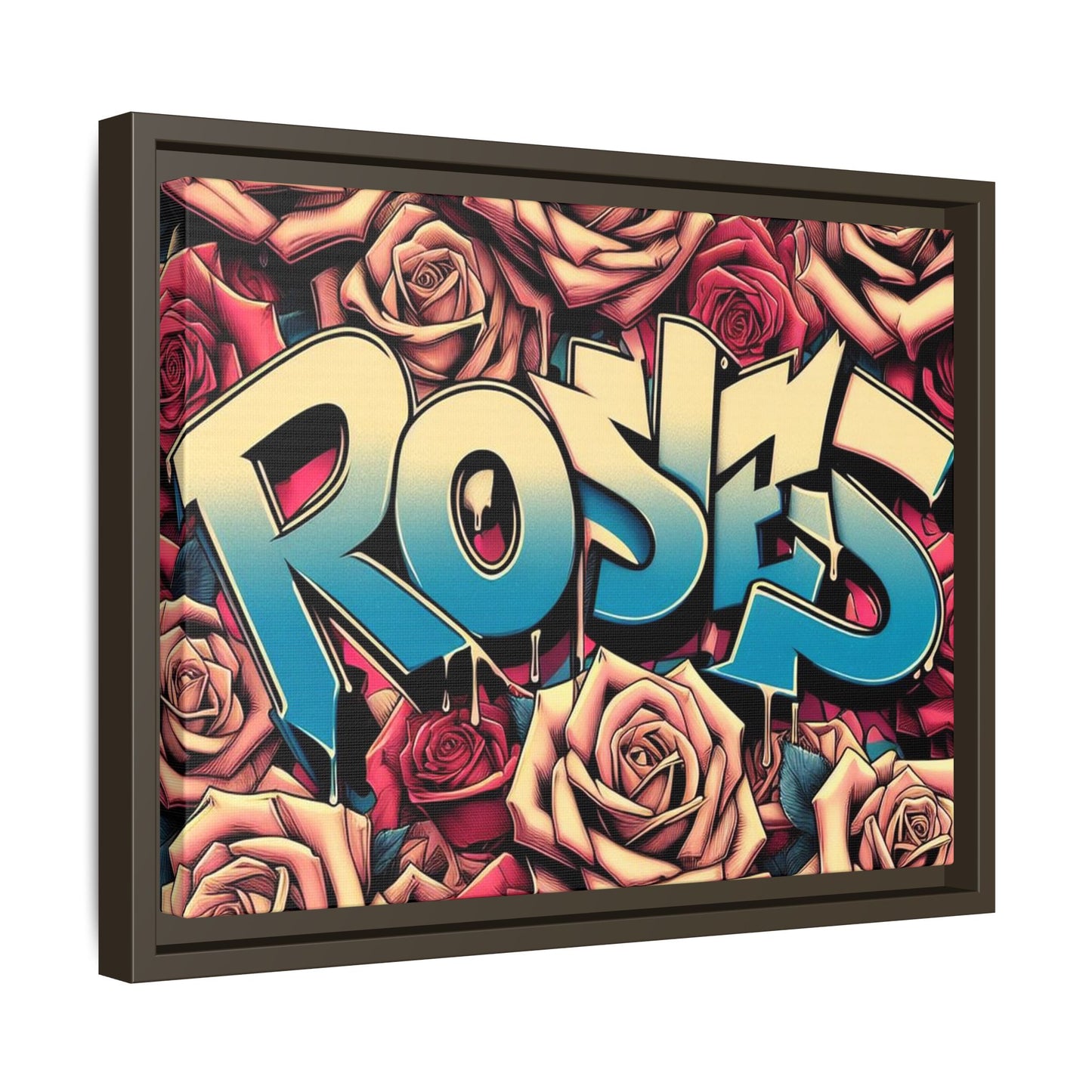 Roses Graffiti #27 Matte Canvas Framed