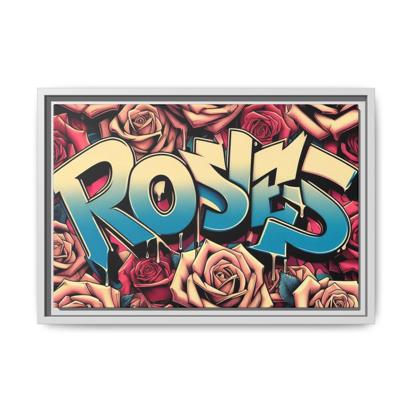 Roses Graffiti #27 Matte Canvas Framed