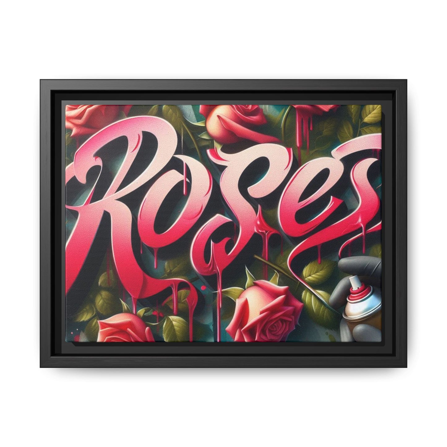 Roses Drip #26 Matte Canvas Framed