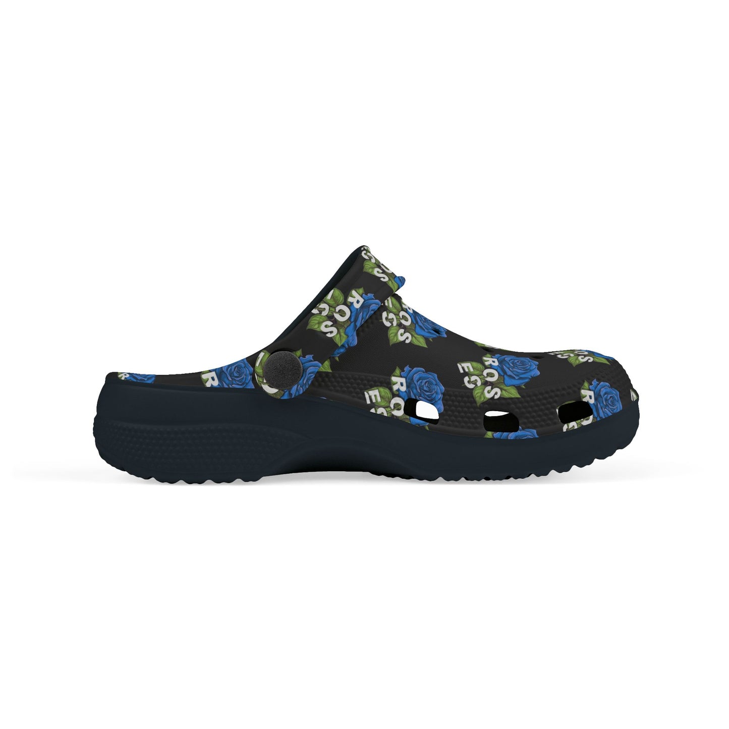 Black Blue Roses Kid's  Clogs