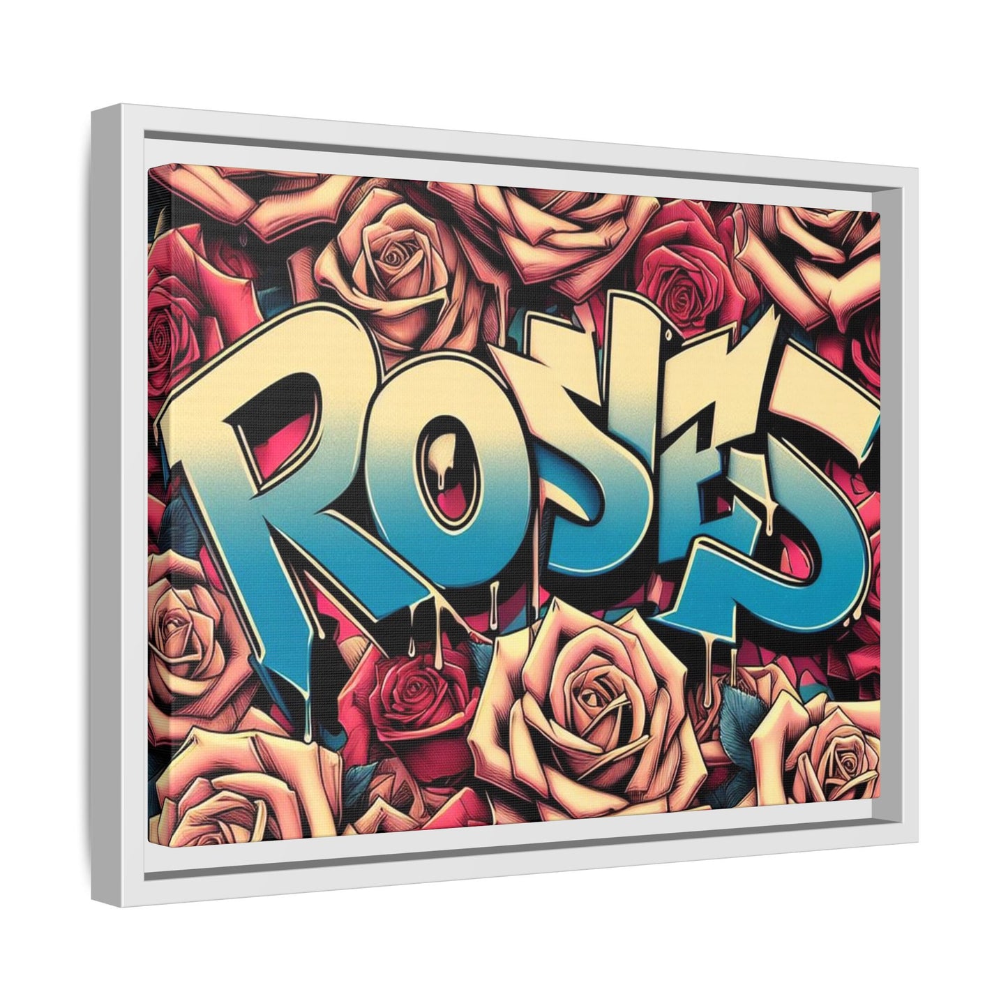 Roses Graffiti #27 Matte Canvas Framed