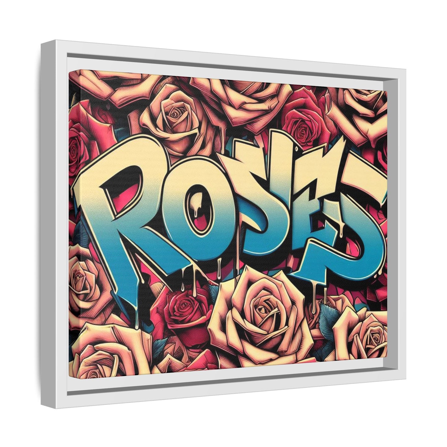 Roses Graffiti #27 Matte Canvas Framed