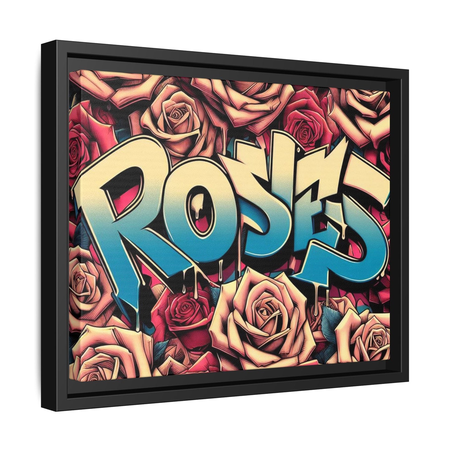 Roses Graffiti #27 Matte Canvas Framed