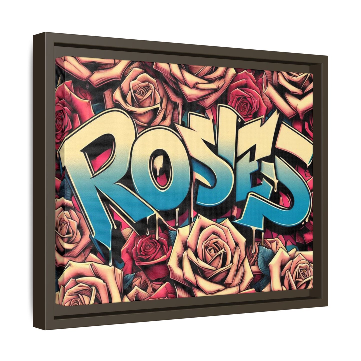 Roses Graffiti #27 Matte Canvas Framed