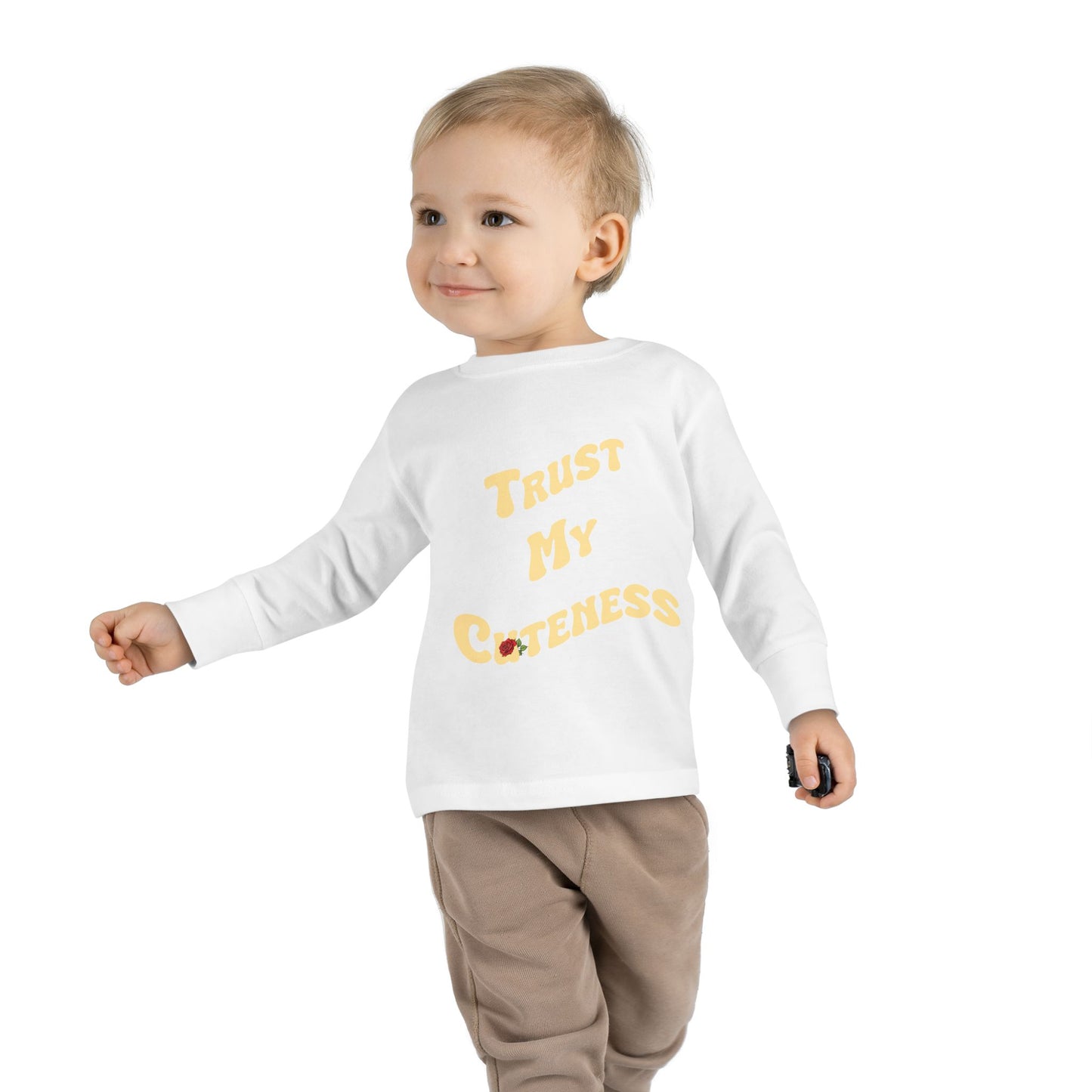 Trust My Cuteness Toddler Girls Long Sleeve Tee