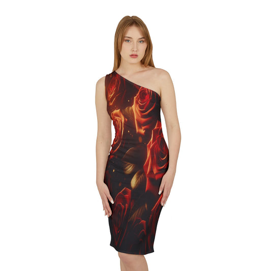 Roses Sunlight #2 Shoulder Dress