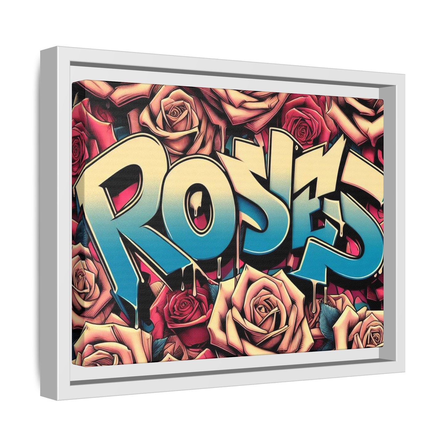 Roses Graffiti #27 Matte Canvas Framed