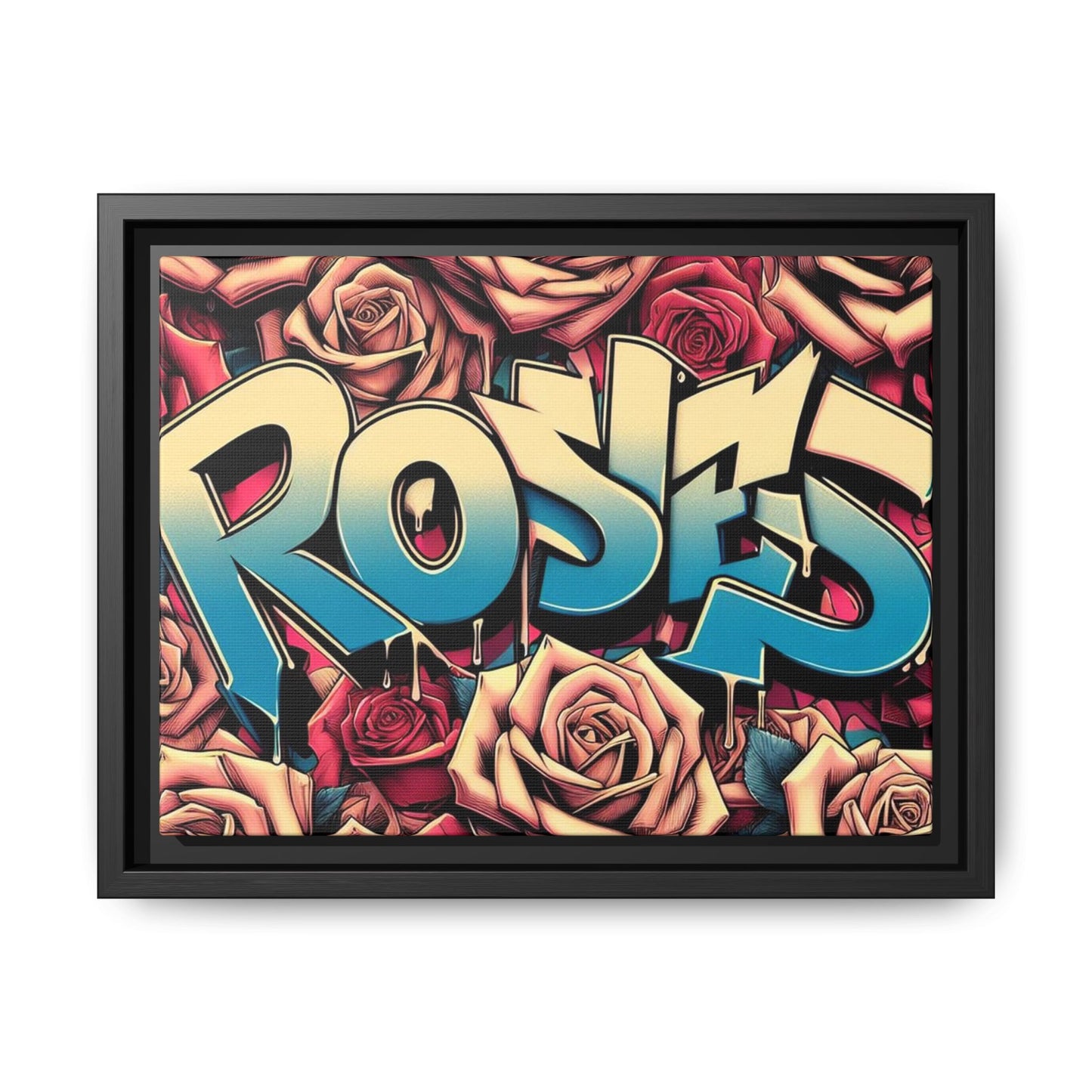 Roses Graffiti #27 Matte Canvas Framed