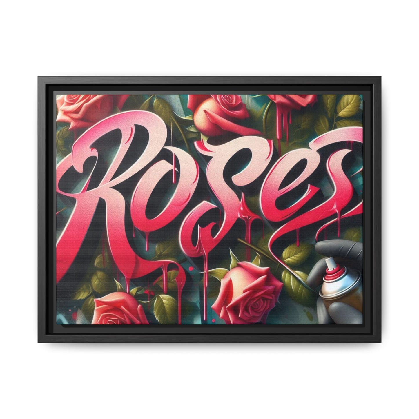 Roses Drip #26 Matte Canvas Framed