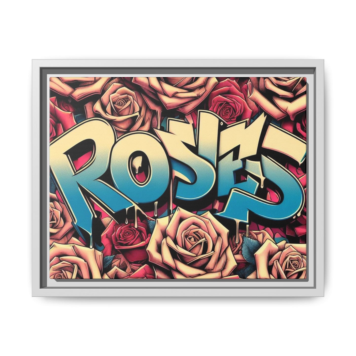 Roses Graffiti #27 Matte Canvas Framed