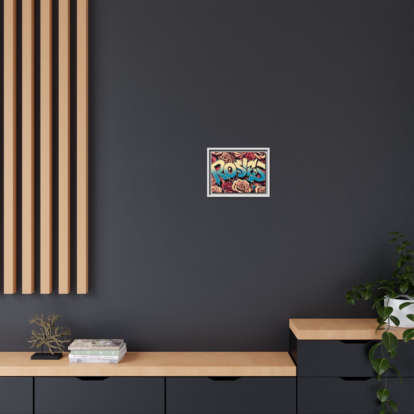 Roses Graffiti #27 Matte Canvas Framed