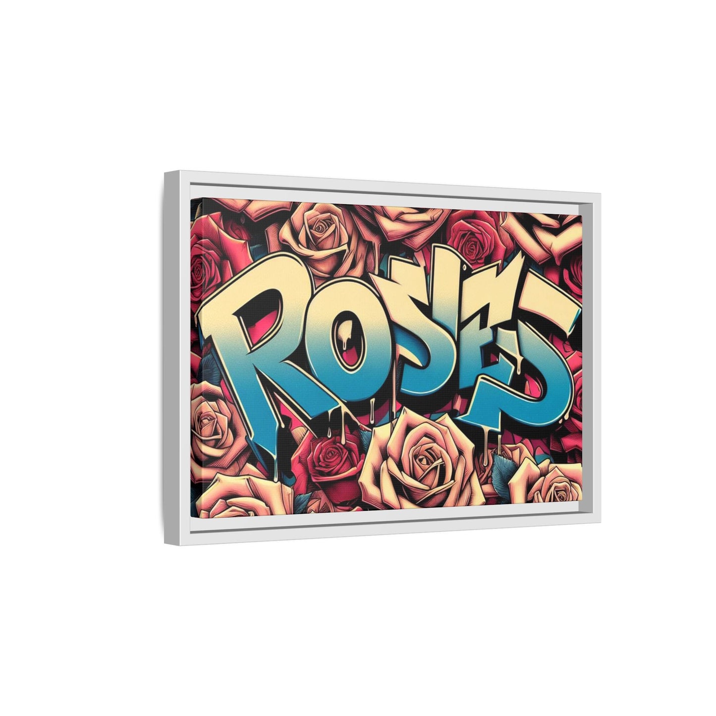 Roses Graffiti #27 Matte Canvas Framed