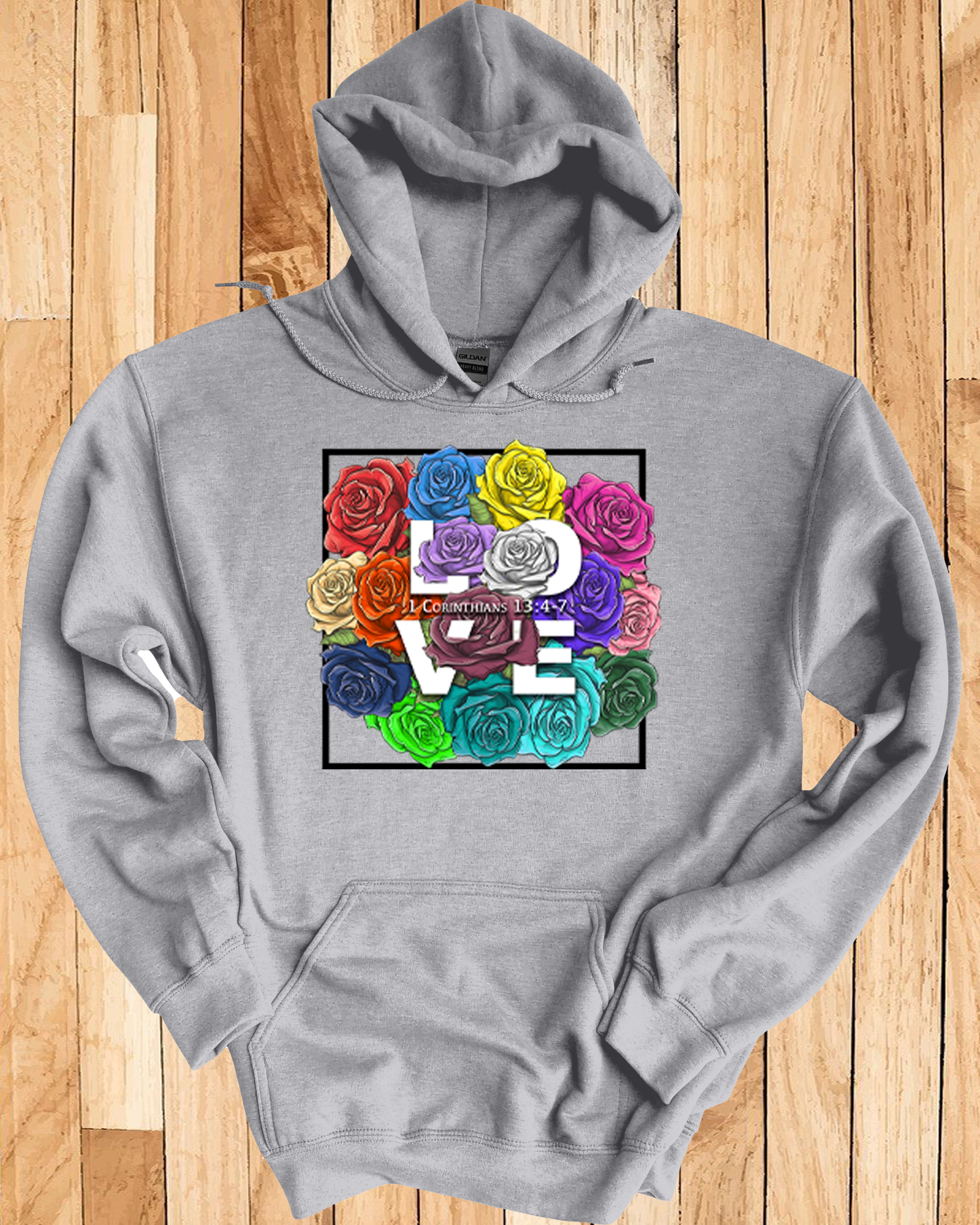 Roses LOVE Frame Bouquet Hoodie