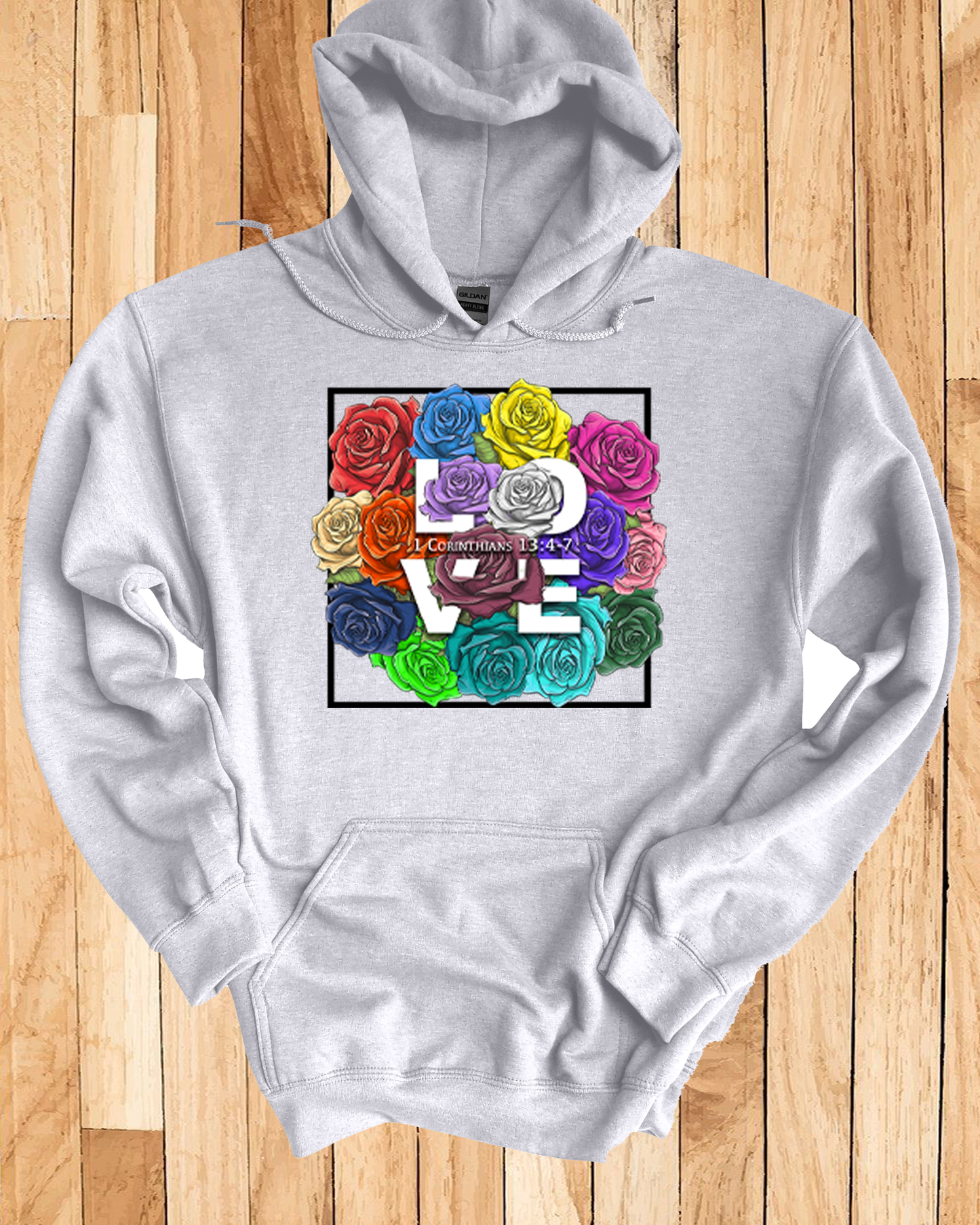Roses LOVE Frame Bouquet Hoodie