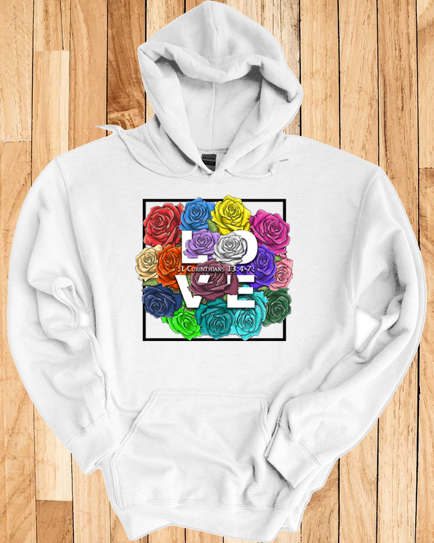 Roses LOVE Frame Bouquet Hoodie