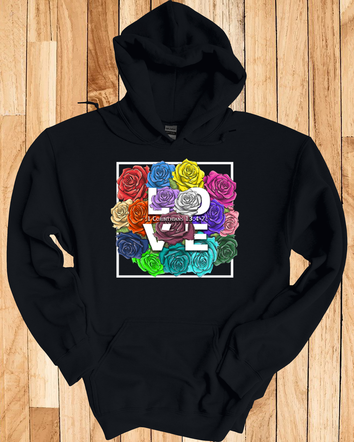 Roses LOVE Frame Bouquet Hoodie