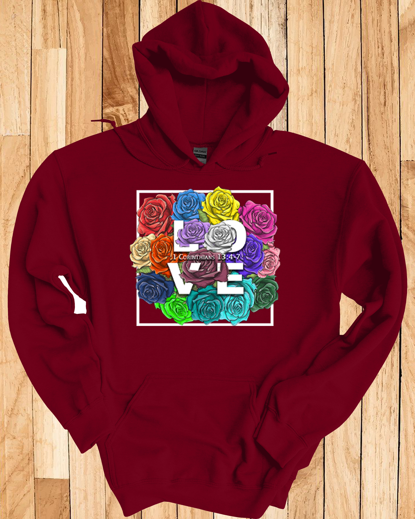 Roses LOVE Frame Bouquet Hoodie
