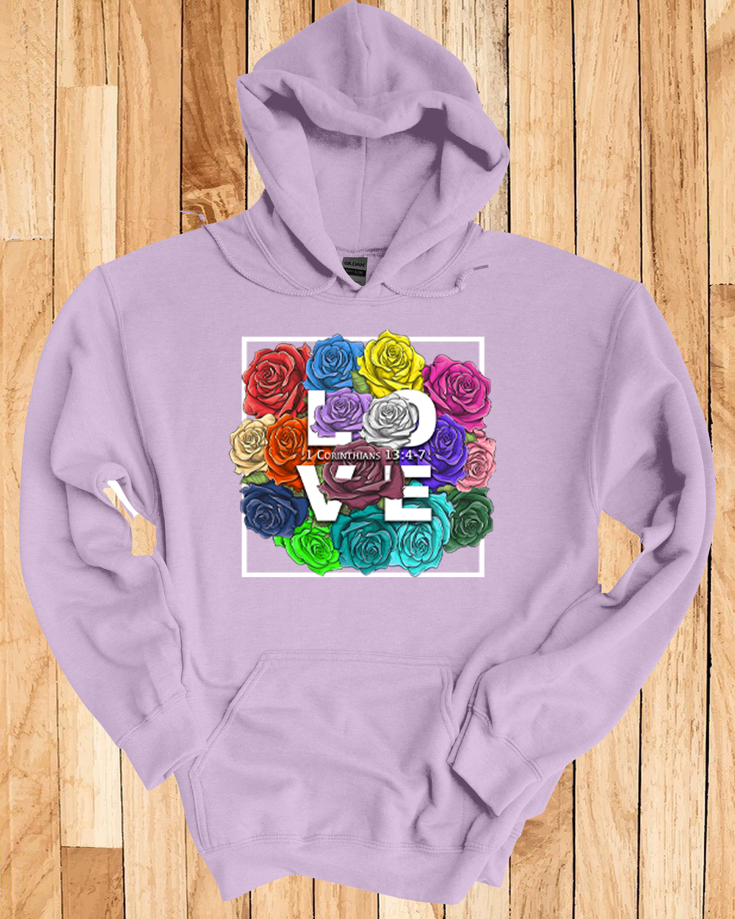 Roses LOVE Frame Bouquet Hoodie