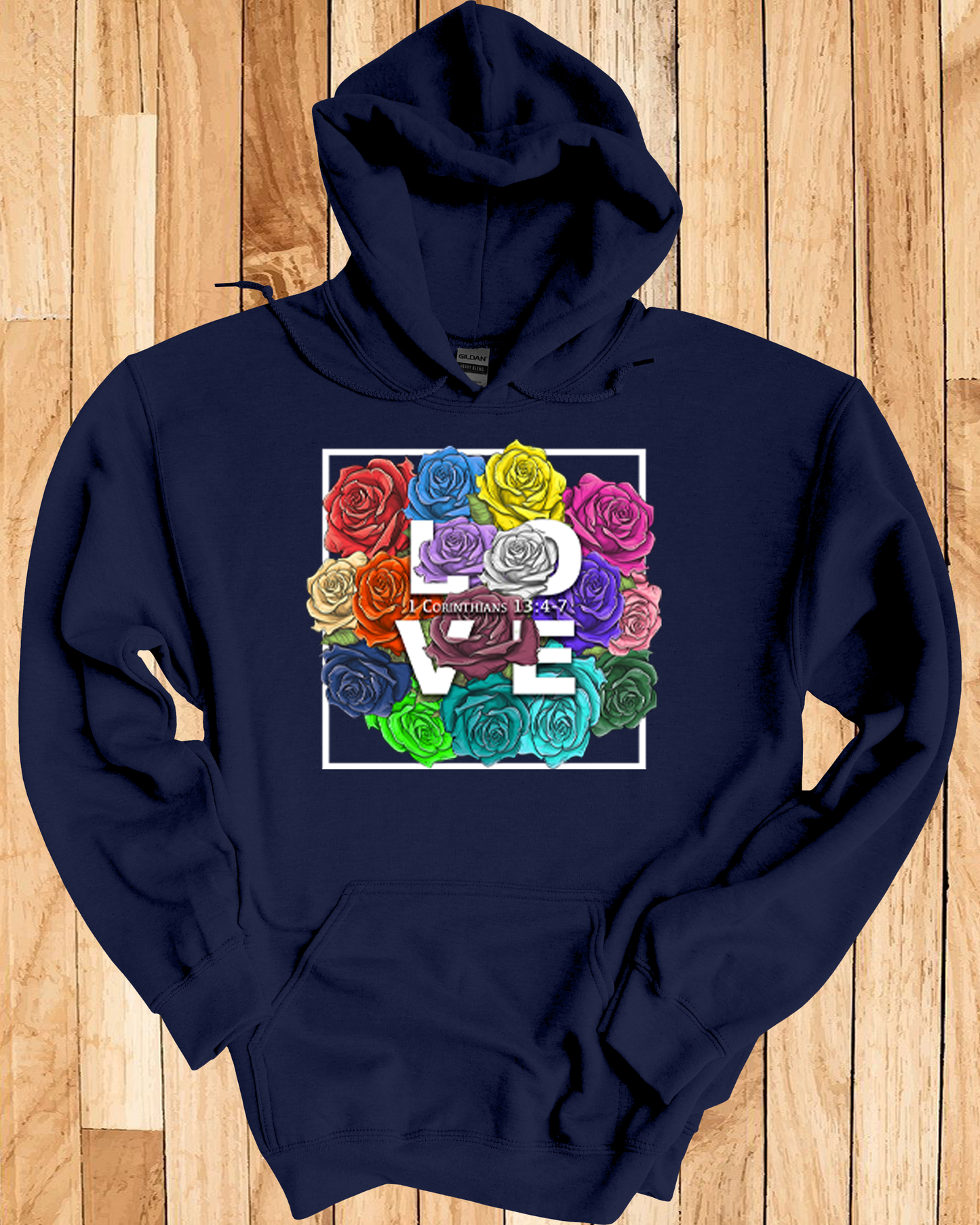 Roses LOVE Frame Bouquet Hoodie