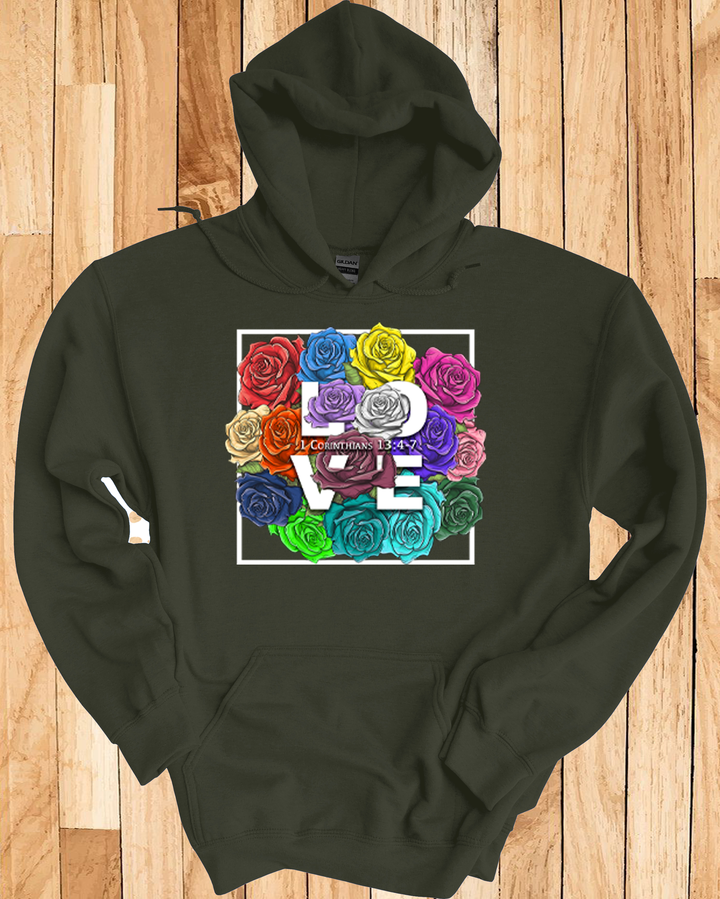 Roses LOVE Frame Bouquet Hoodie