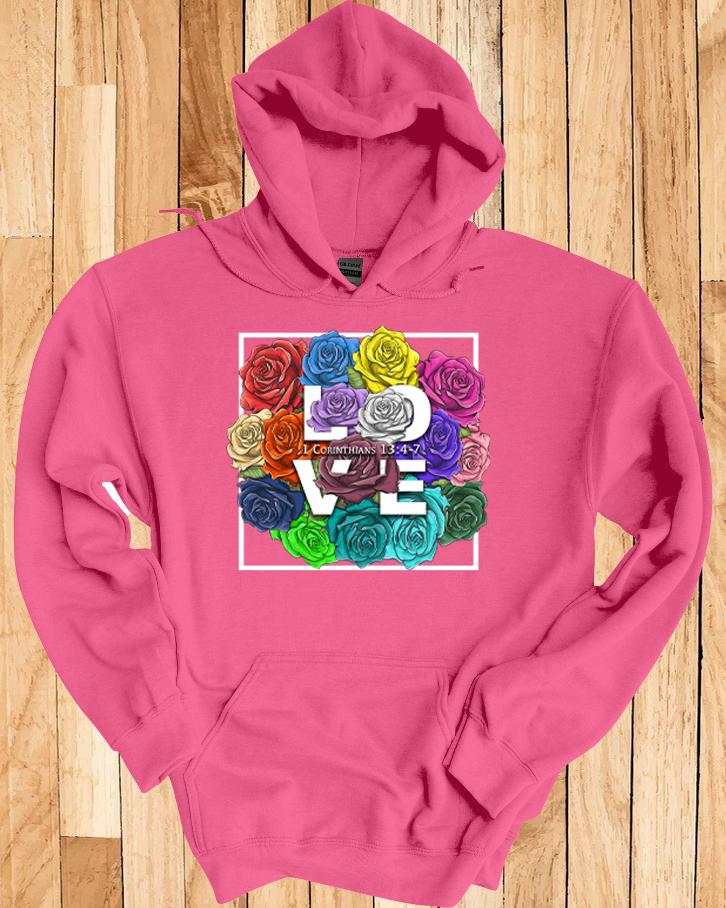Roses LOVE Frame Bouquet Hoodie