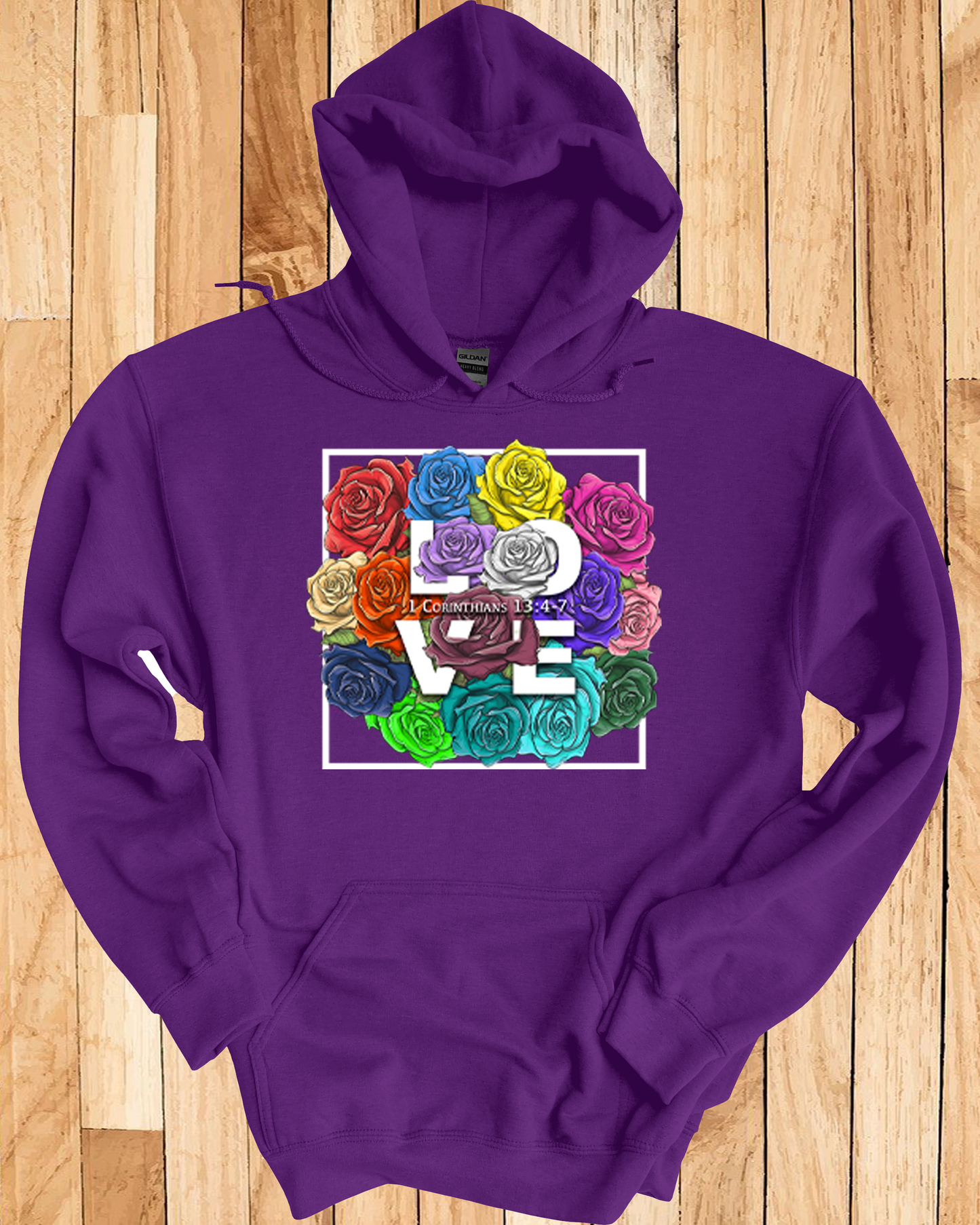 Roses LOVE Frame Bouquet Hoodie