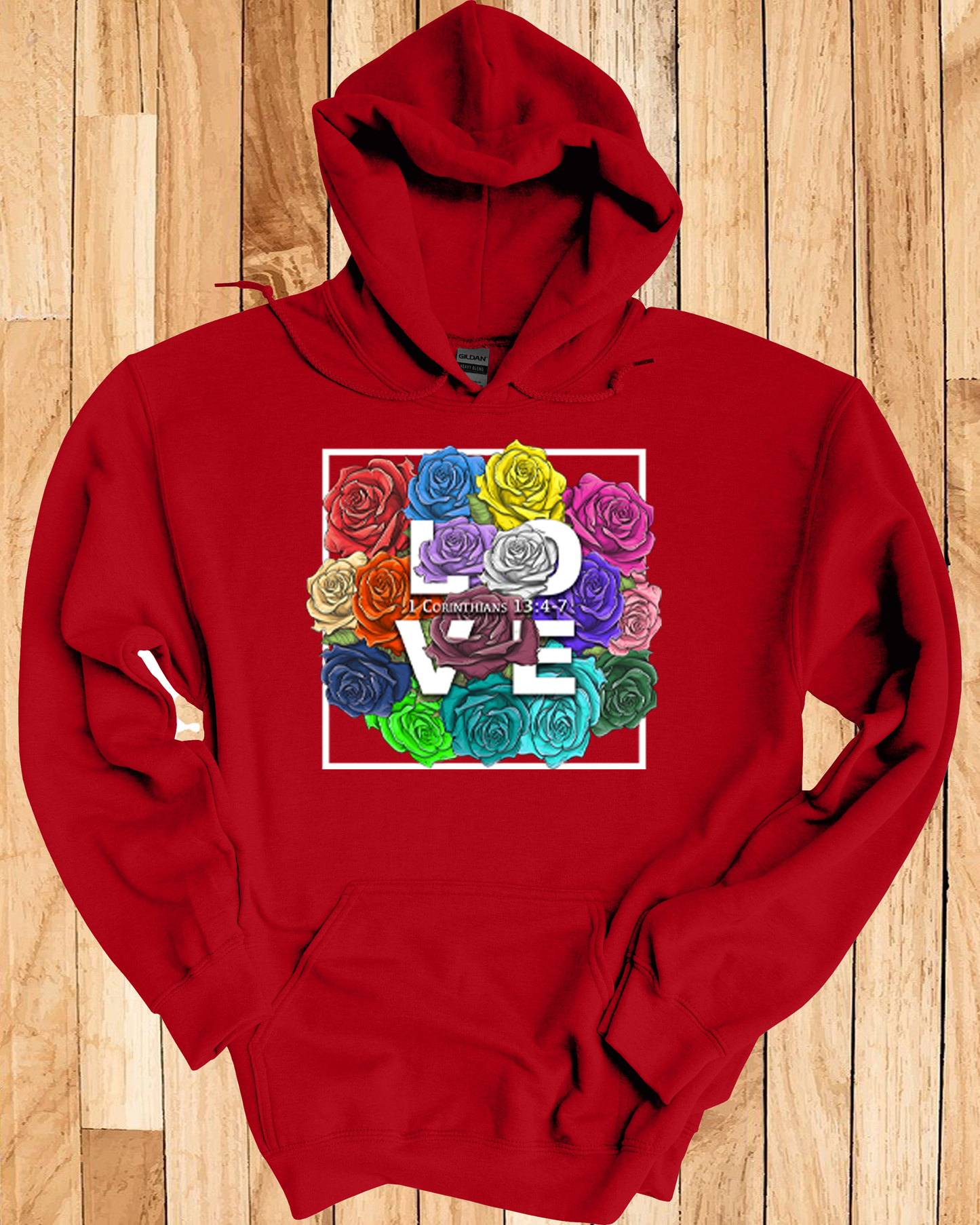 Roses LOVE Frame Bouquet Hoodie