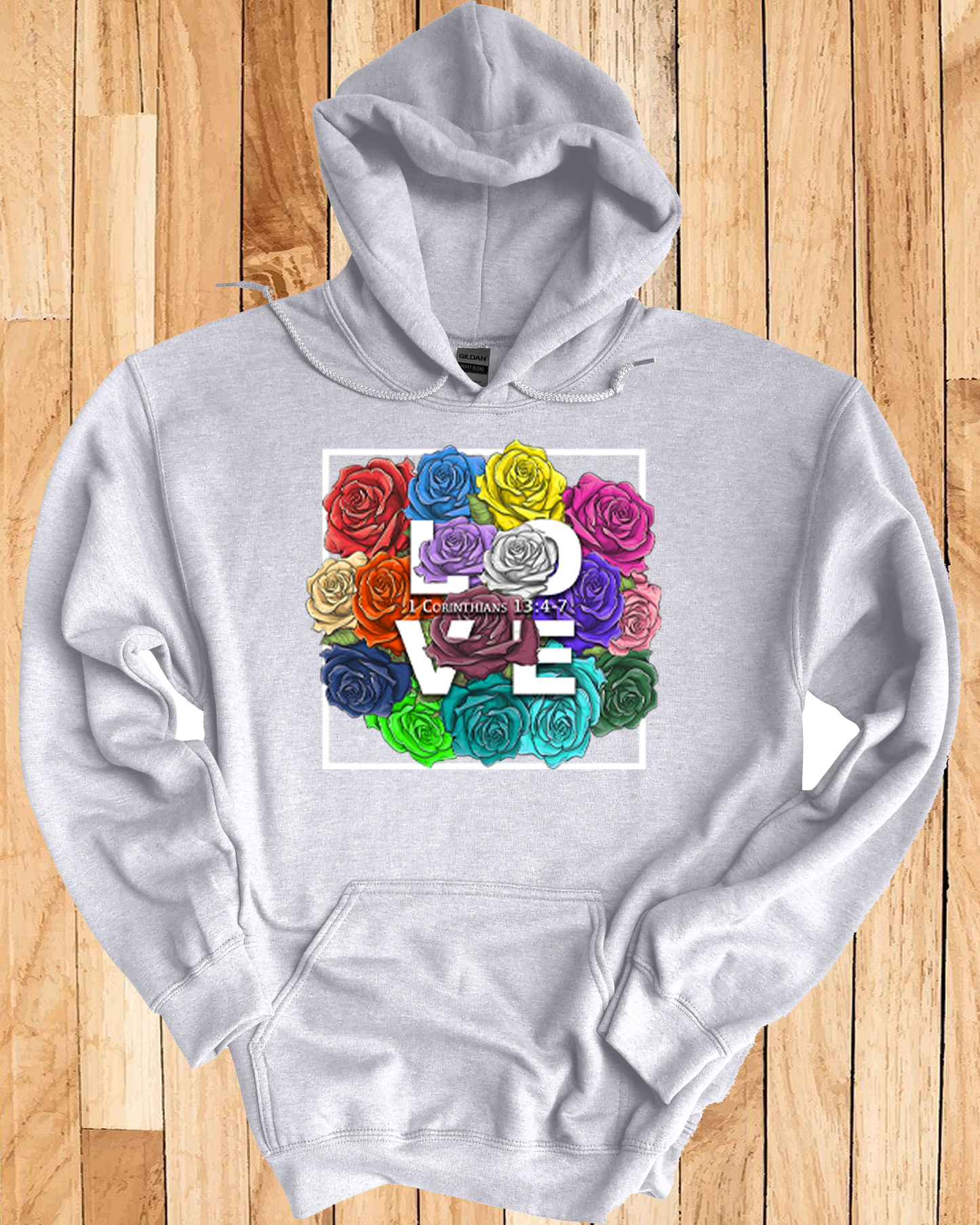 Roses LOVE Frame Bouquet Hoodie