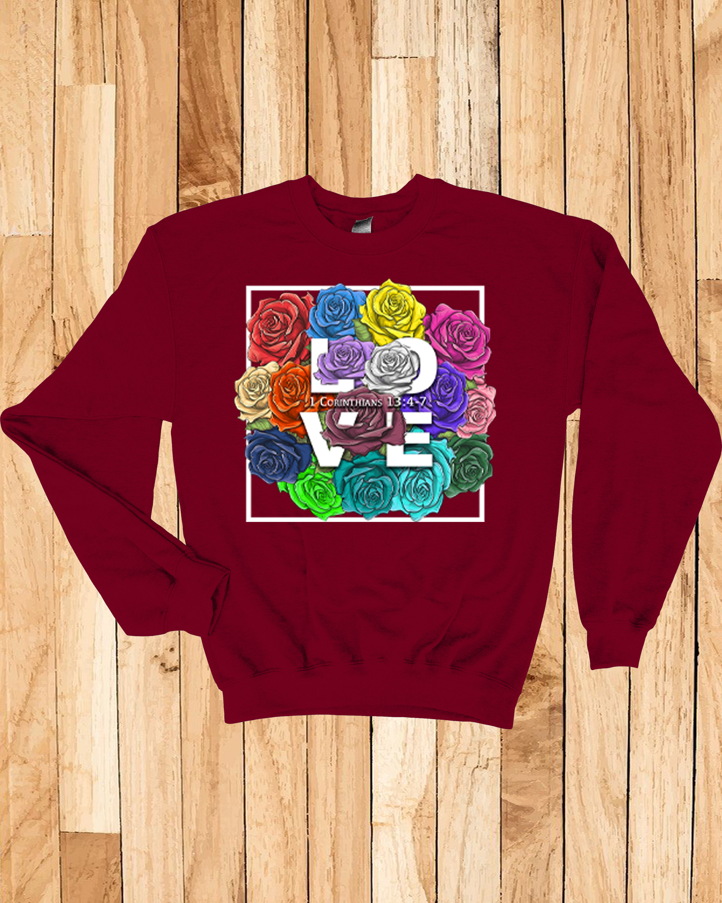 Roses LOVE Frame Bouquet Sweatshirt